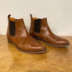 FRYE 75565 Dorado Leather Women's Chelsea Pull On Booties Boots - Brown, 9.5